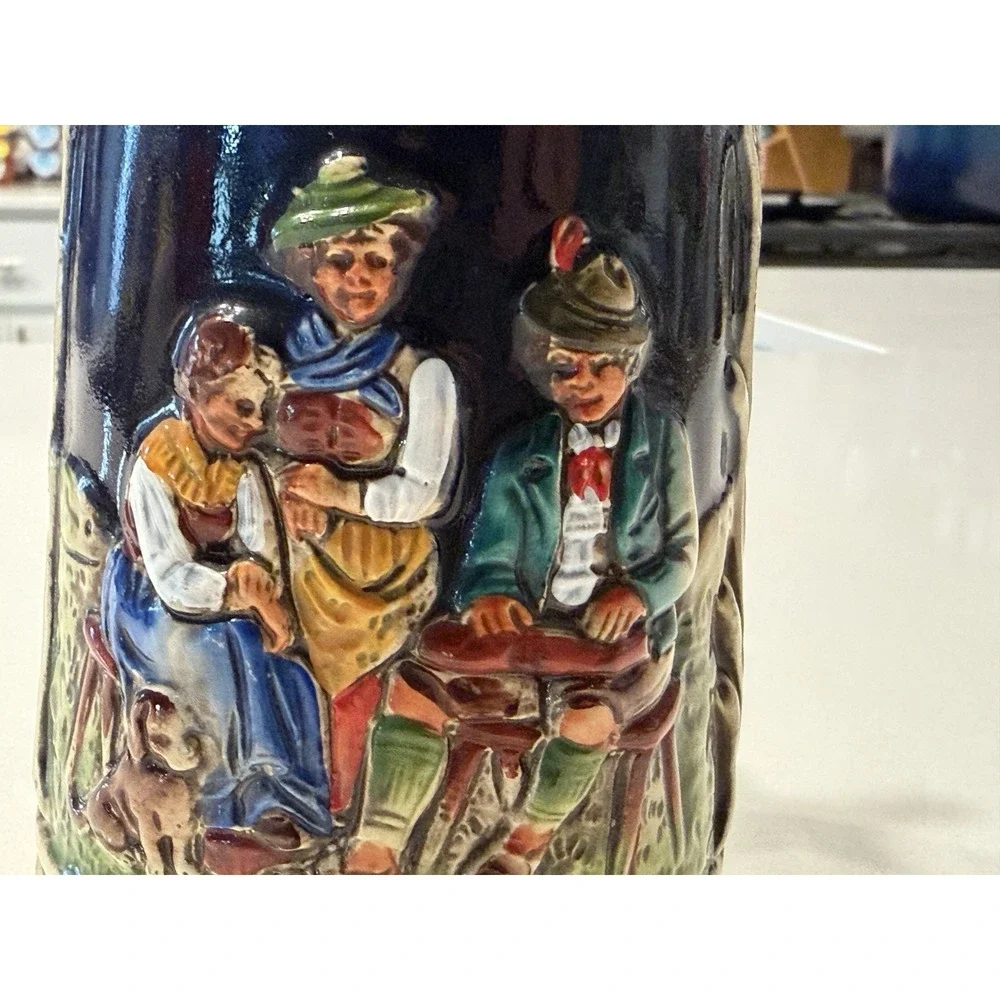 Marzi & Remy Germany Stoneware Beer Stein Auf Der Alm Pewter Lid 7